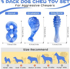 Dog Chew Toys for Aggressive Chewers 3 Pack, Indestructible Dog Toy to Keep Them Busy, Tough Dog Toys for Aggressive Chewers for Small