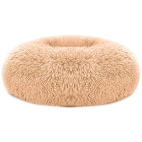 Pet Dog Bed Soft Warm Fleece Puppy Cat Bed Dog Cozy Nest Sofa Bed Cushion L Size (Option: Brown-L)